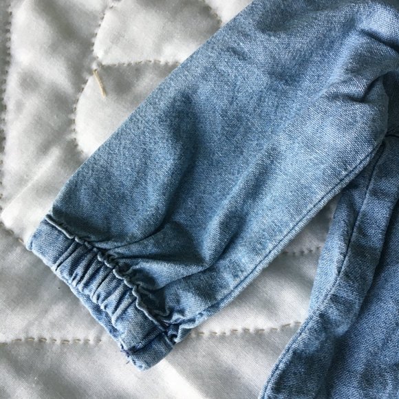 ⚪ 3/$15 Carter's baby girl 3 mo embroidered long sleeved chambray tunic - Picture 4 of 11